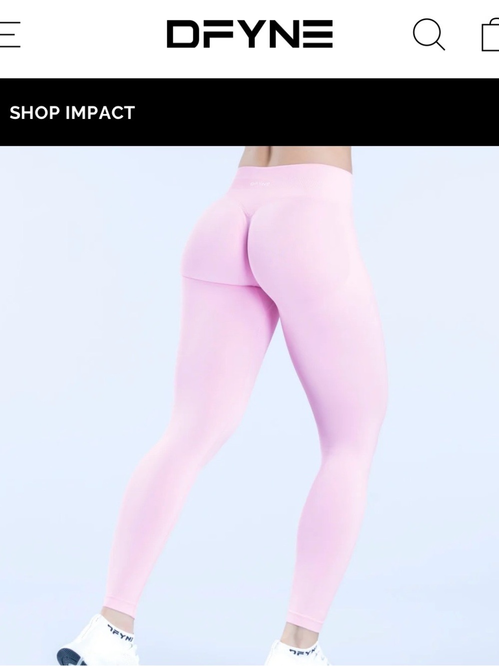 DFYNE Women's Pink High-Waisted Leggings